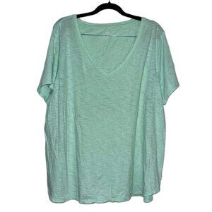 Old Navy Everywear Womens V-Neck T-Shirt XXL Mint Green Casual Short Sleeve Top